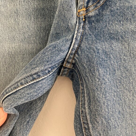 Agolde Riley Jeans Button Fly High Ride Distressed Classic Rigid Denim Crop 23 - Picture 5 of 11